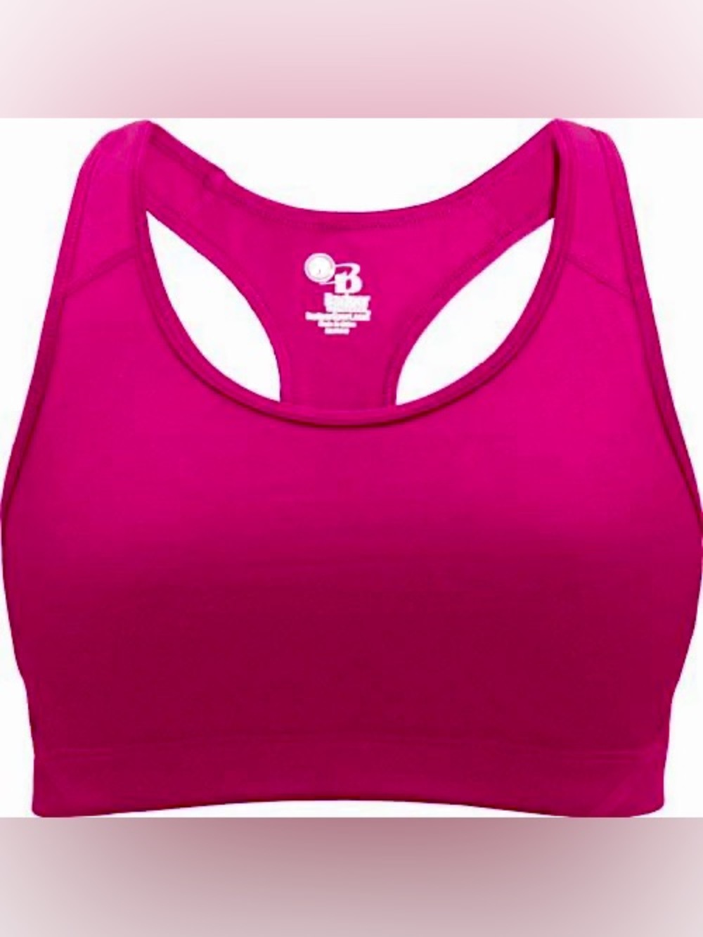 NWOT Badger Sport Racerback Sports Bra - Bright Fuchsia Pink - Large